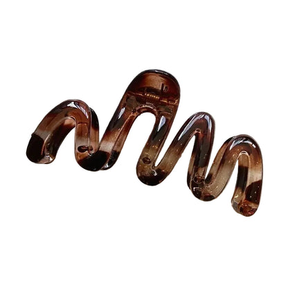 Pince à cheveux Vague Ondulée Brillante Ambre et Marron - Chic & Coquette