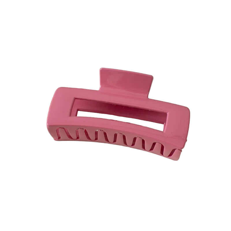 Pince à cheveux en forme de rectangle couleur rose foncé - Chic & Coquette