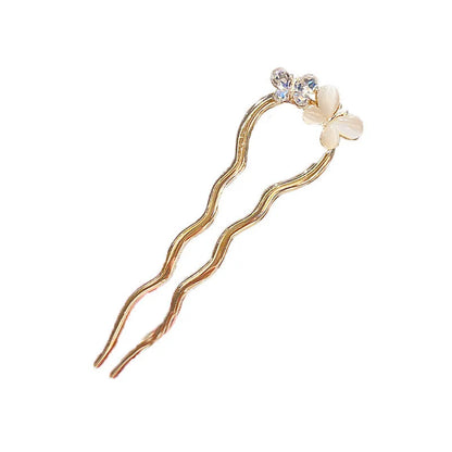 Épingle à cheveux métal doré avec deux petits papillons Doré - Chic & Coquette
