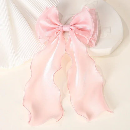 Barrette cheveux - Grand noeud en organza uni - Chic & Coquette