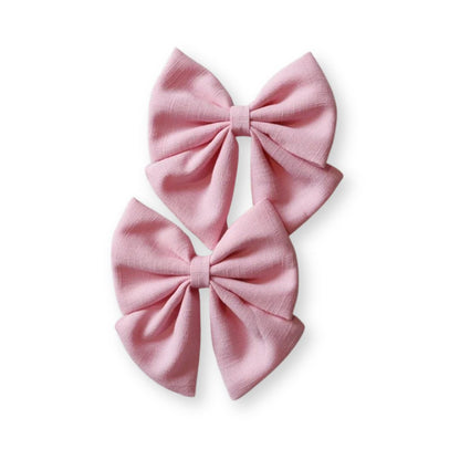 Barrette bébé – Grand nœud papillon en lin - Chic & Coquette