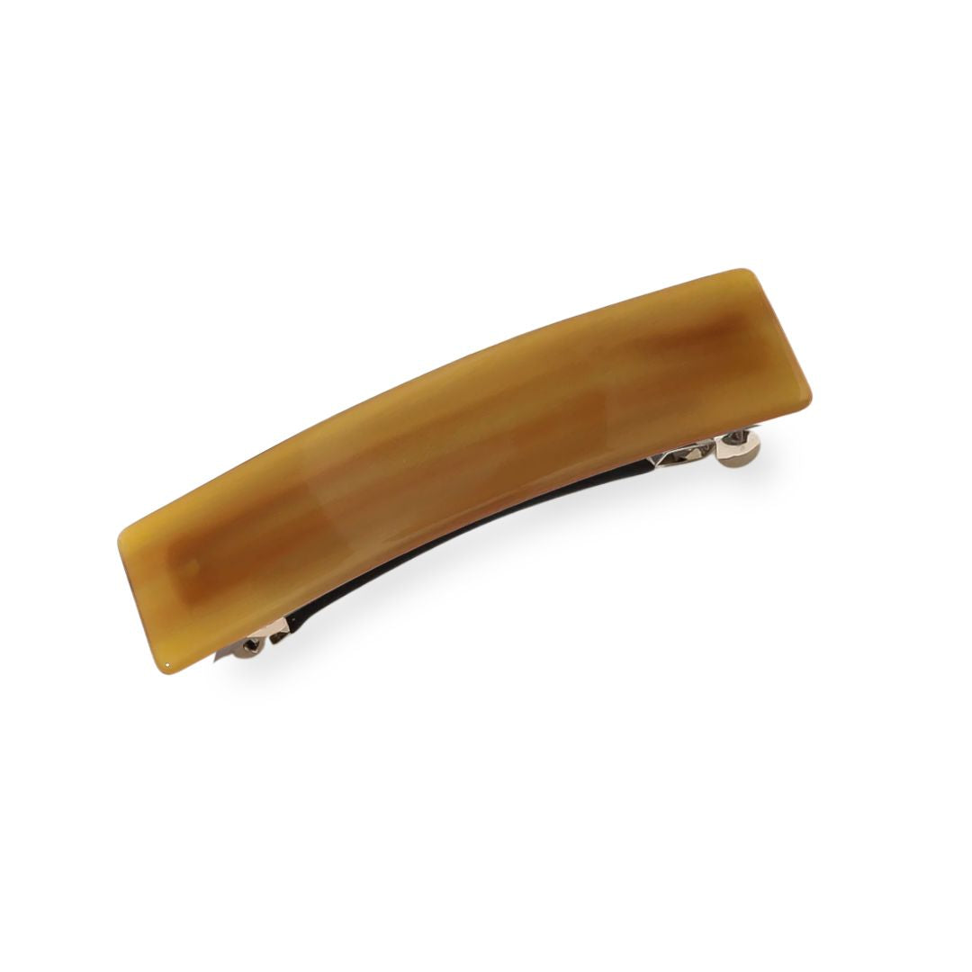 Barrette cheveux en acétate rectangulaire couleur orange unie mate - Chic & Coquette