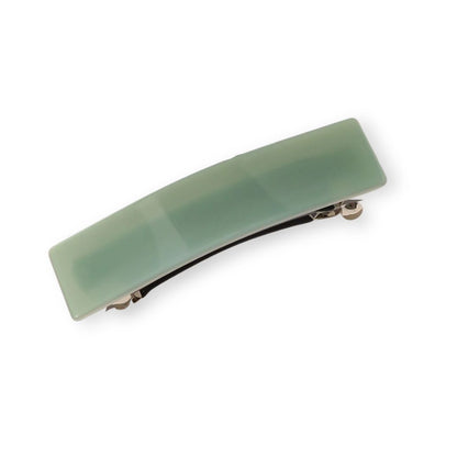 Barrette cheveux en acétate rectangulaire couleur vert unie mate - Chic & Coquette
