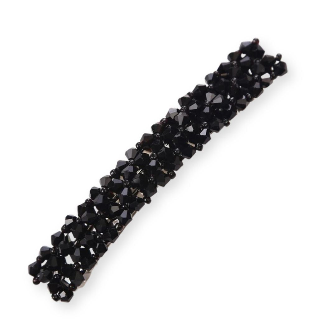 Barrette en cristal strass et perles brillantes – 8,5 cm Blanc - Chic & Coquette