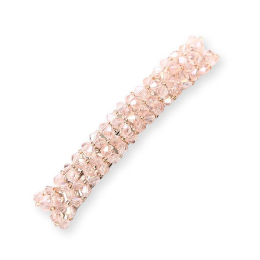 Barrette en cristal strass et perles brillantes – 8,5 cm Gris - Chic & Coquette