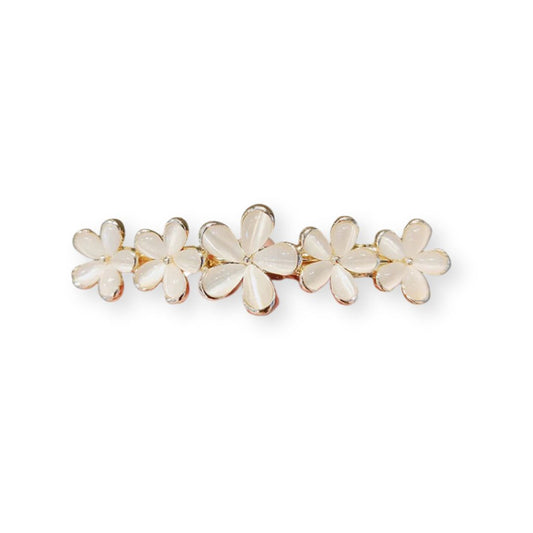 Barrette cheveux fleurs blanches en cristal – 7 cm Default Title - Chic & Coquette