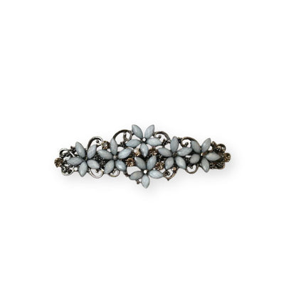 Barrette cheveux orné de fleurs en cristal Gris - Chic & Coquette