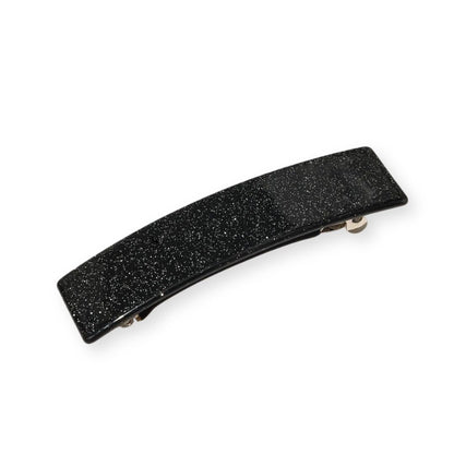 Barrette cheveux pailletée rectangulaire en noir brillant - Chic & Coquette
