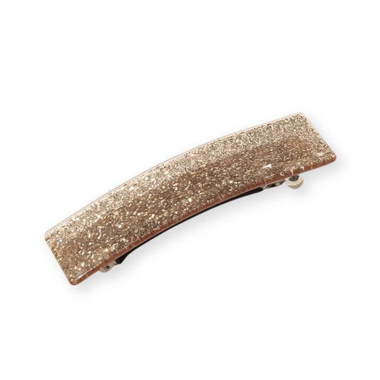 Barrette cheveux pailletée rectangulaire en or brillant - Chic & Coquette