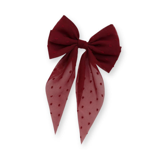 Barrette cheveux grand nœud en tulle plumetis Bleu - Chic & Coquette