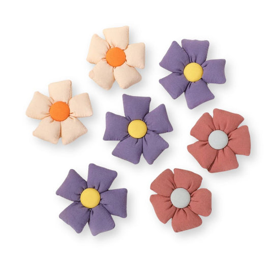 Lot de 10 pinces à cheveux fleurs bébé fille en tissu pastel 10 pièces - Chic & Coquette