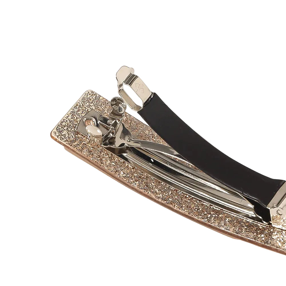 clip rectangulaire de la barrette cheveux pailletée en acétate - Chic & coquette