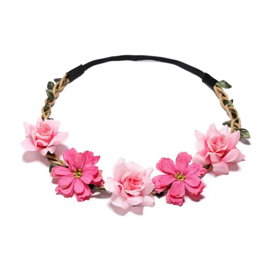 couronne de fleurs aurora rose