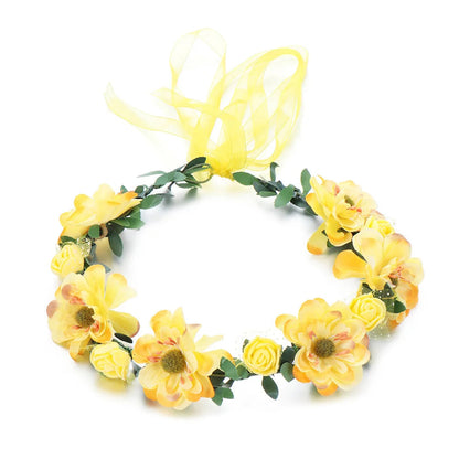 couronne de fleurs bohémya jaune