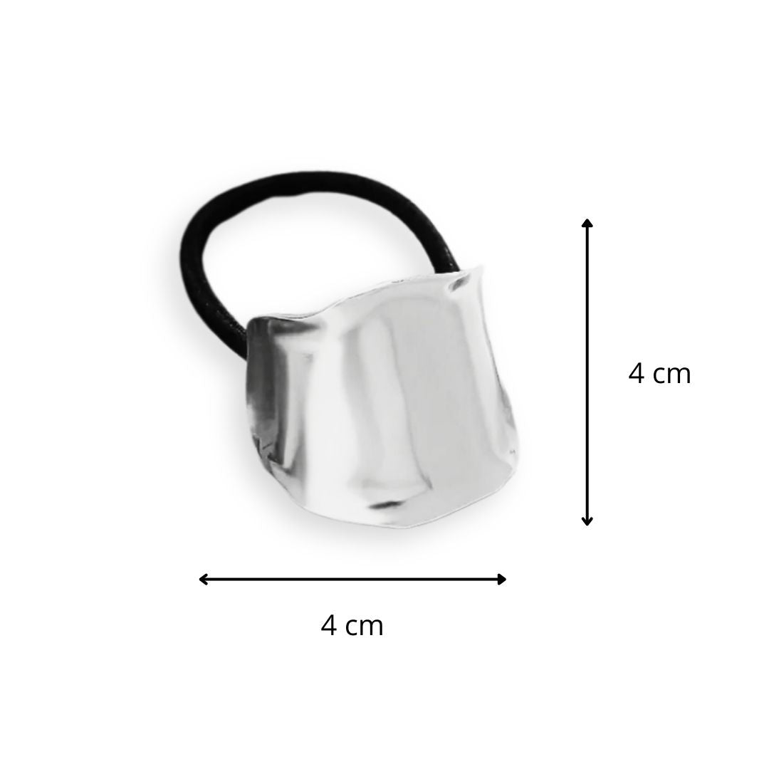 Dimension de l'élastique à cheveux plaque concave en métal - Chic & Coquette