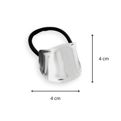 Dimension de l'élastique à cheveux plaque concave en métal - Chic & Coquette