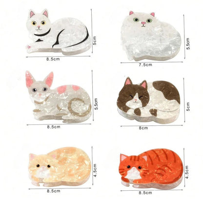 Dimension des petites pinces cheveux chat en acrylique - Chic & Coquette