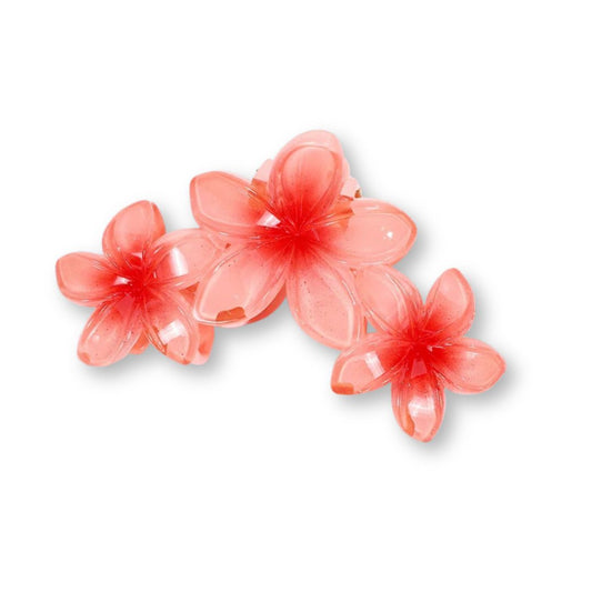 Pince à cheveux 3 fleurs en plastique | Fleurs de frangipanier Bleu - Chic & Coquette