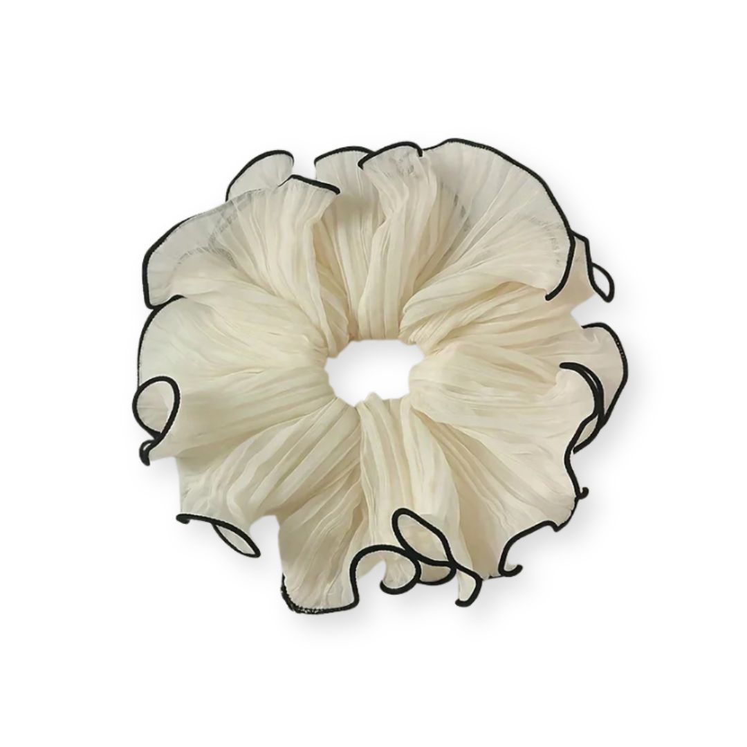Grand chouchou en mousseline de soie blanc - Chic & Coquette