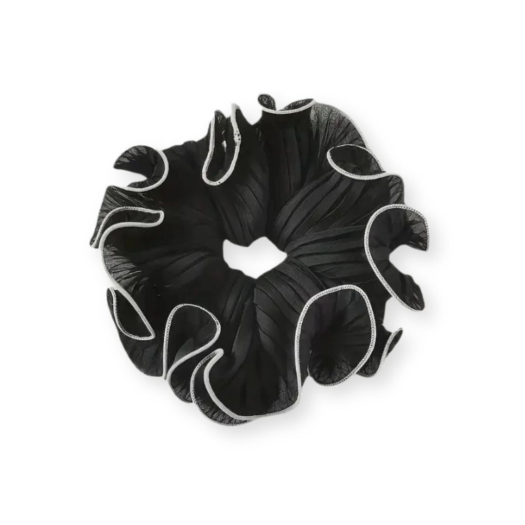 Grand chouchou en mousseline de soie noir - Chic & Coquette