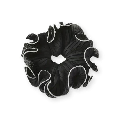 Grand chouchou en mousseline de soie noir - Chic & Coquette
