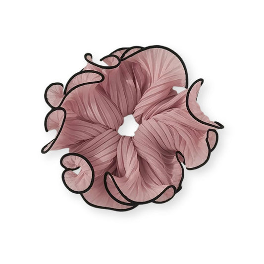 Grand chouchou en mousseline de soie rose - Chic & Coquette