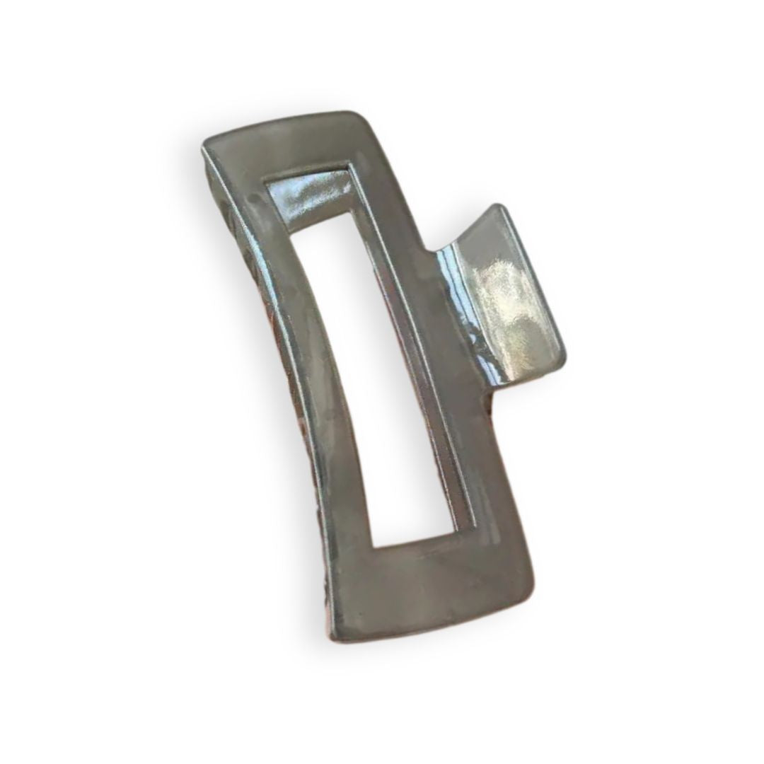 Grande pince à cheveux en acétate gris - Chic & Coquette