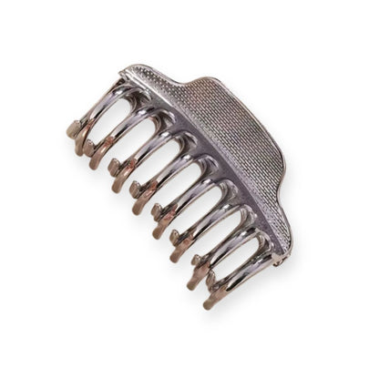 Grande pince à cheveux crabe alliage en métal en argent foncé - Chic & Coquette