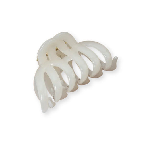 Grande pince à cheveux crabe en plastique – Pince chic cheveux épais Ivoire - Chic & Coquette
