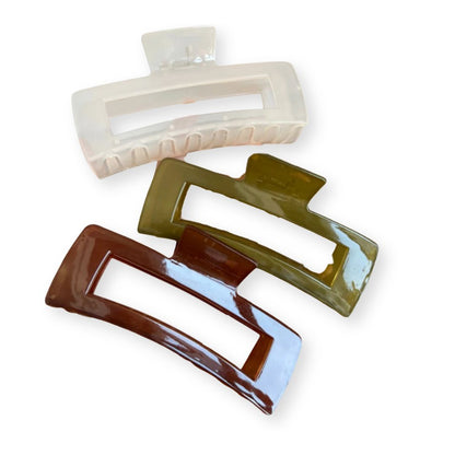 3 grandes pinces à cheveux en acétate de différentes couleurs - Chic & Coquette