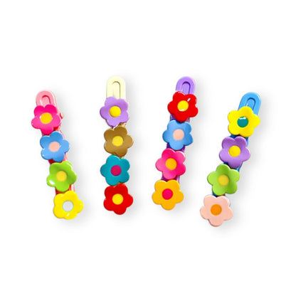 Barrettes cheveux mini fleurs colorées – Lot de 4 pièces Default Title - Chic & Coquette