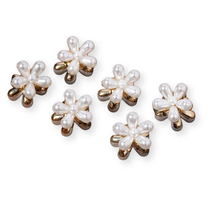 Petites pinces à cheveux fleurs perles colorées – Lot de 3 ou 6 Perle - Chic & Coquette