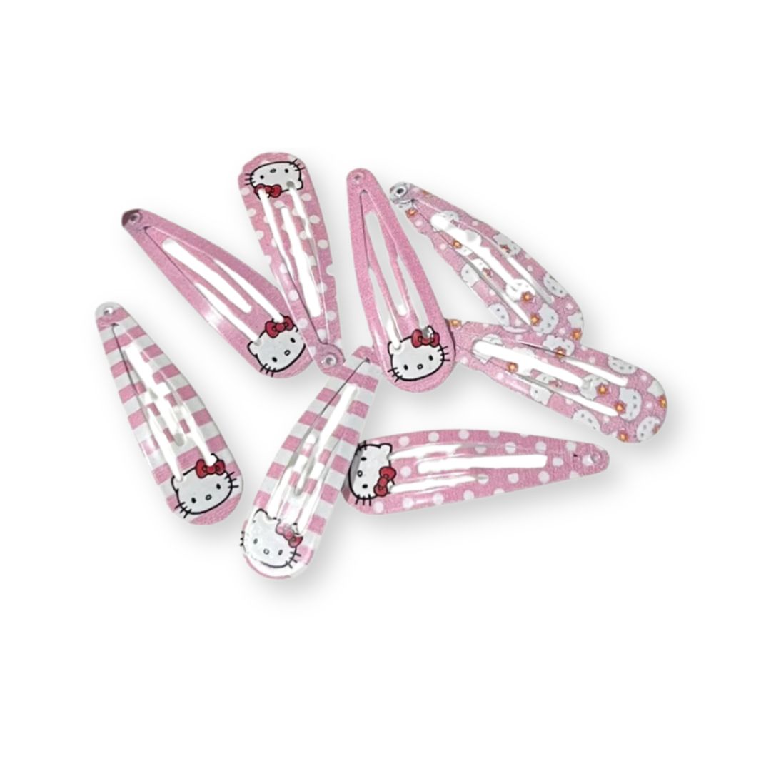 Barrettes bébé fille Hello Kitty rose – Lot de 4 petites barrettes Rose - Chic & Coquette
