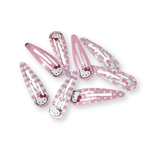 Barrettes bébé fille Hello Kitty rose – Lot de 4 petites barrettes Rose - Chic & Coquette