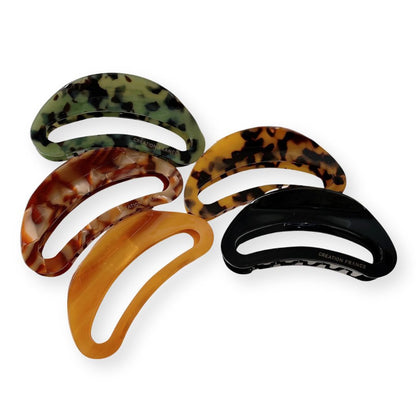 Lot de 5 grandes pinces à cheveux acétate léopard - Chic & Coquette