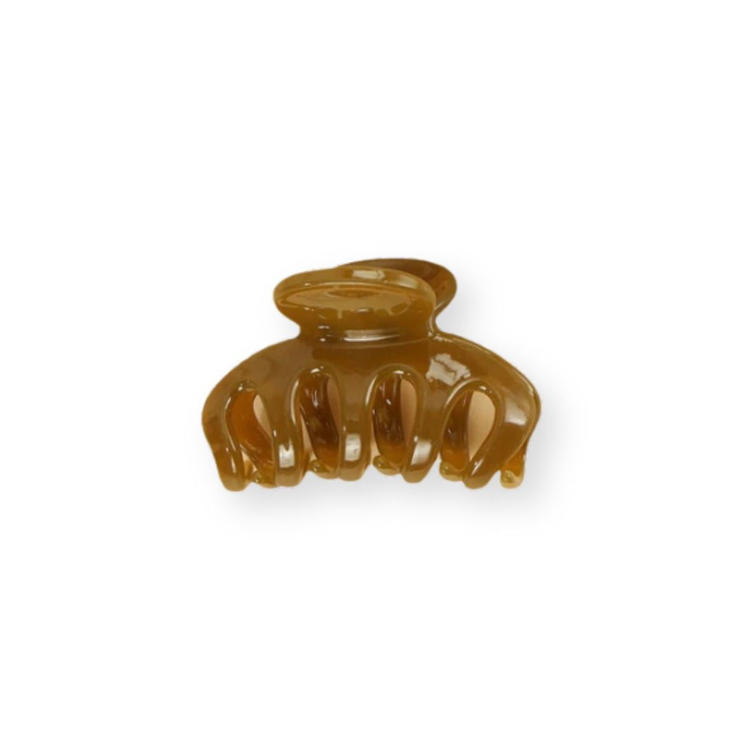 Petite pince à cheveux crabe griffe de citrouille kaki - Chic & Coquette