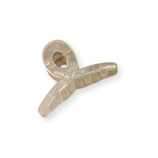 Mini pince à cheveux en acétate – Forme demi cravate chic, mignon Blanc - Chic & Coquette