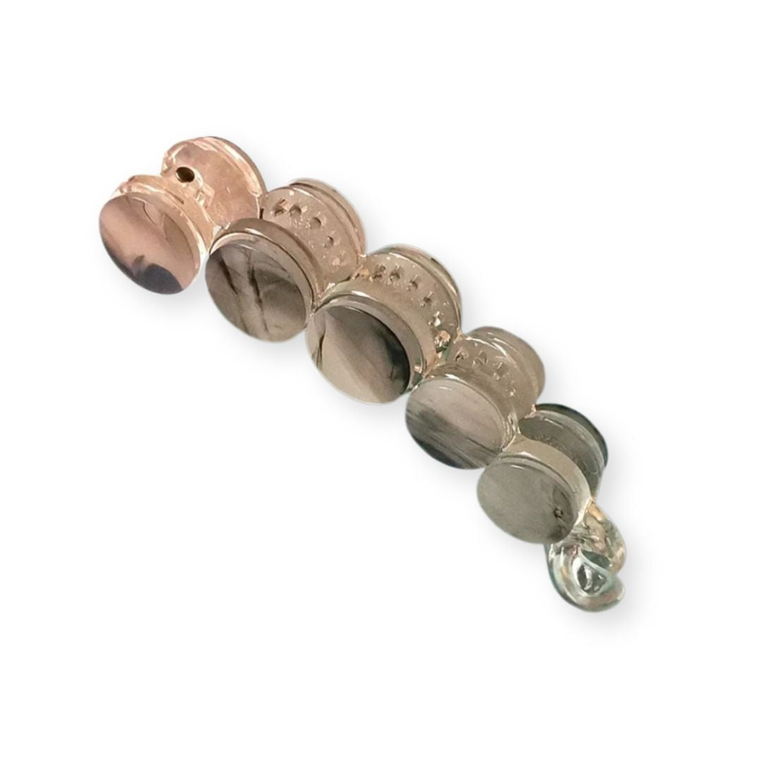 Pince à cheveux banane en acétate style rond de marbre beige ancien - Chic & Coquette