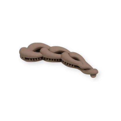 Pince à cheveux banane torsadée en plastique couleur mate – 10,5 cm Noir - Chic & Coquette