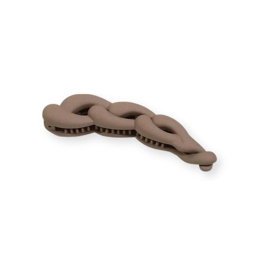 Pince à cheveux banane torsadée en plastique couleur mate – 10,5 cm Noir - Chic & Coquette