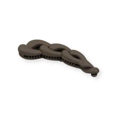Pince à cheveux banane torsadée en plastique couleur mate – 10,5 cm Violet pâle - Chic & Coquette