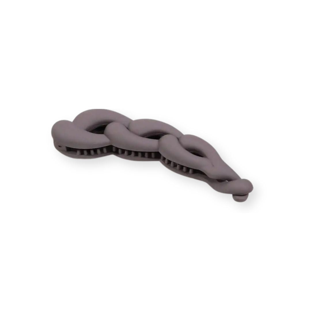 Pince à cheveux banane torsadée en plastique couleur mate – 10,5 cm Blanc - Chic & Coquette