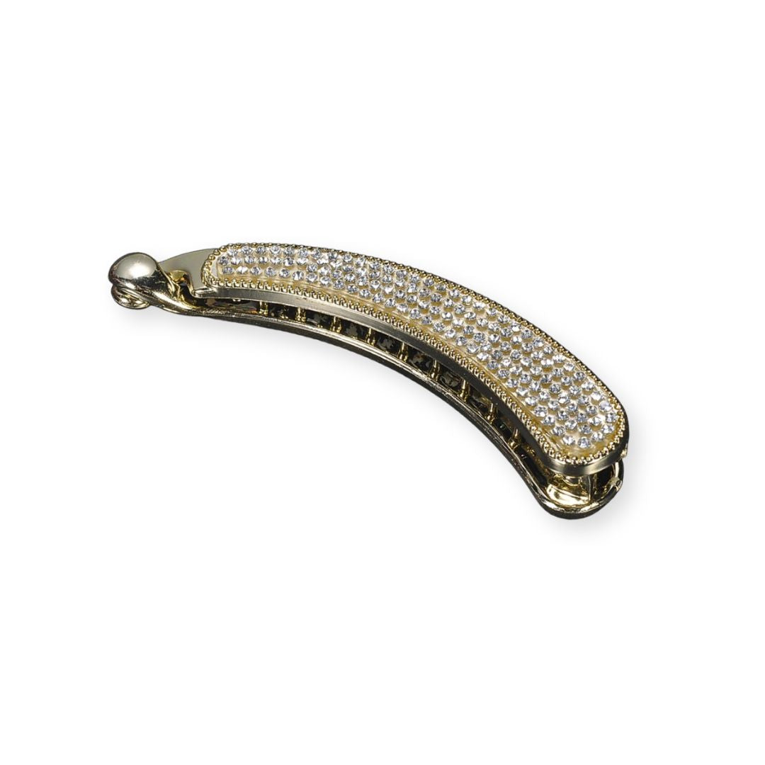 Pince banane ornée de cristaux scintillants – Taille 10 cm Argent - Chic & Coquette