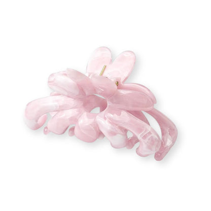 Pince à cheveux crabe en acétate style fleurs en aquarelle Rose - Chic & Coquette