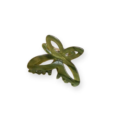 Pince à cheveux crabe en acétate forme papillon Marron - bleu - Chic & Coquette