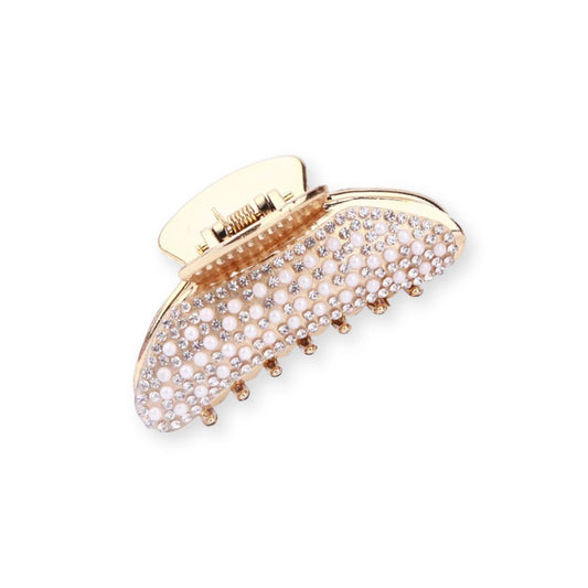 Pince à cheveux crabe avec perles et strass –  7 cm 1 - Chic & Coquette