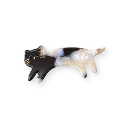Pince à cheveux petit Chat en acétate tacheté 5 - Chic & Coquette