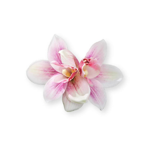 Pince à cheveux fleurs d’orchidées en tissu Rose - Chic & Coquette