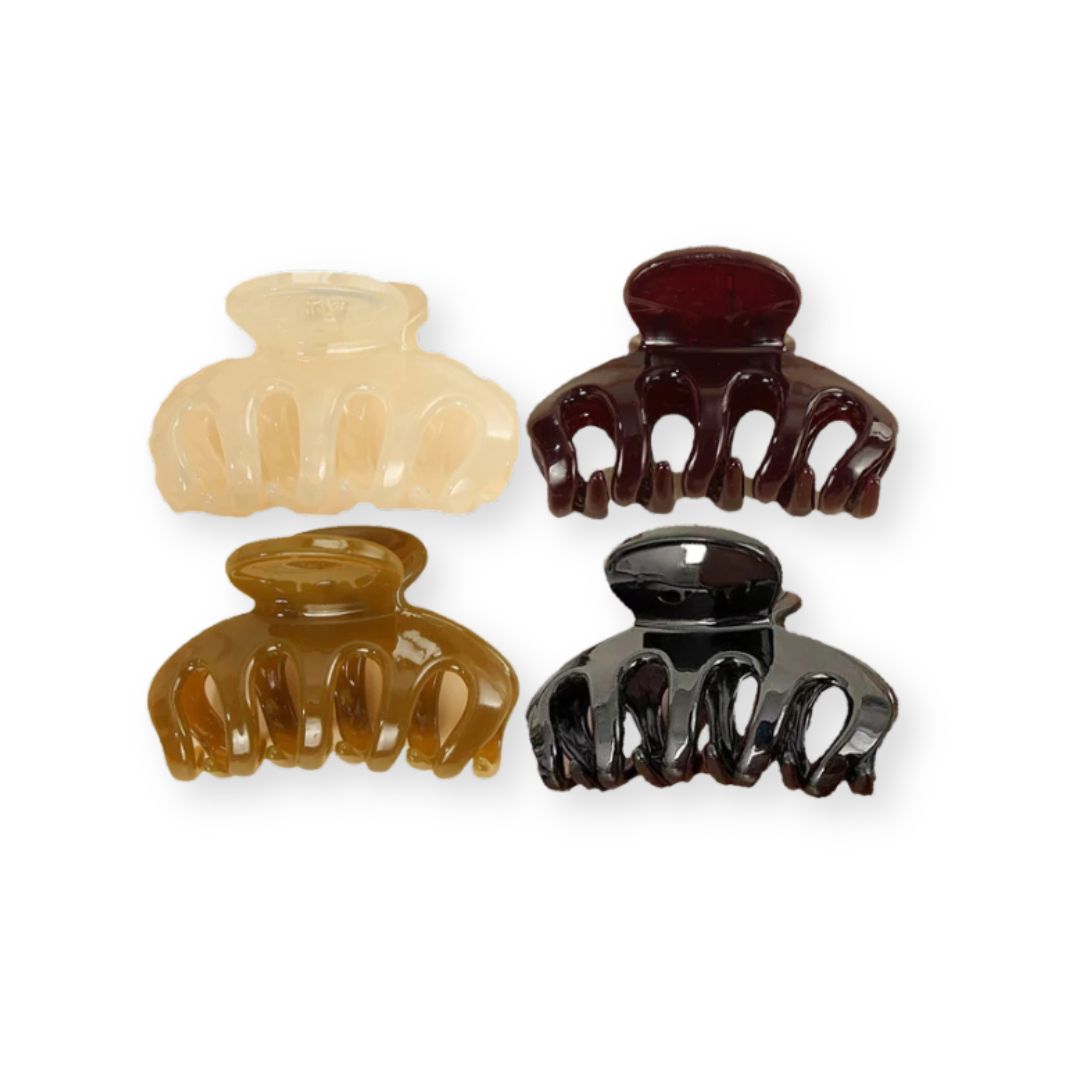Quatre petites pinces à cheveux crabe griffe de citrouille de différentes couleurs - Chic & Coquette