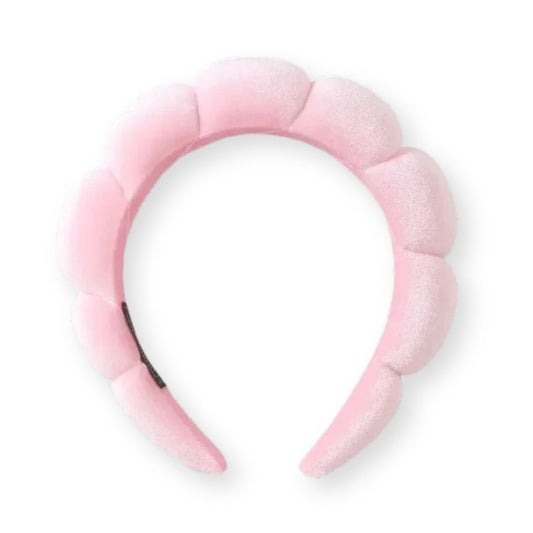Serre-Tête Éponge pour Maquillage et Soins Visage Rose - Chic & Coquette